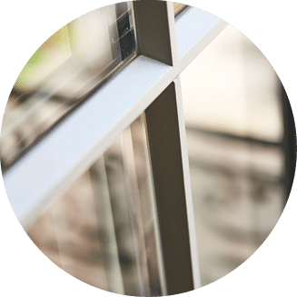 Wood window and door glass customization detail.