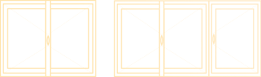 Illustration of a wood or steel window opening leafs option.