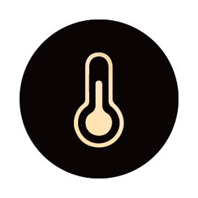 Icon representing thermal insulation that can be provided by custom windows and doors.