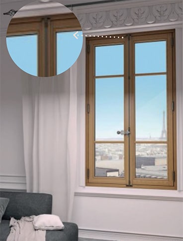 A detail view of a wood window found in Château de Versailles.
