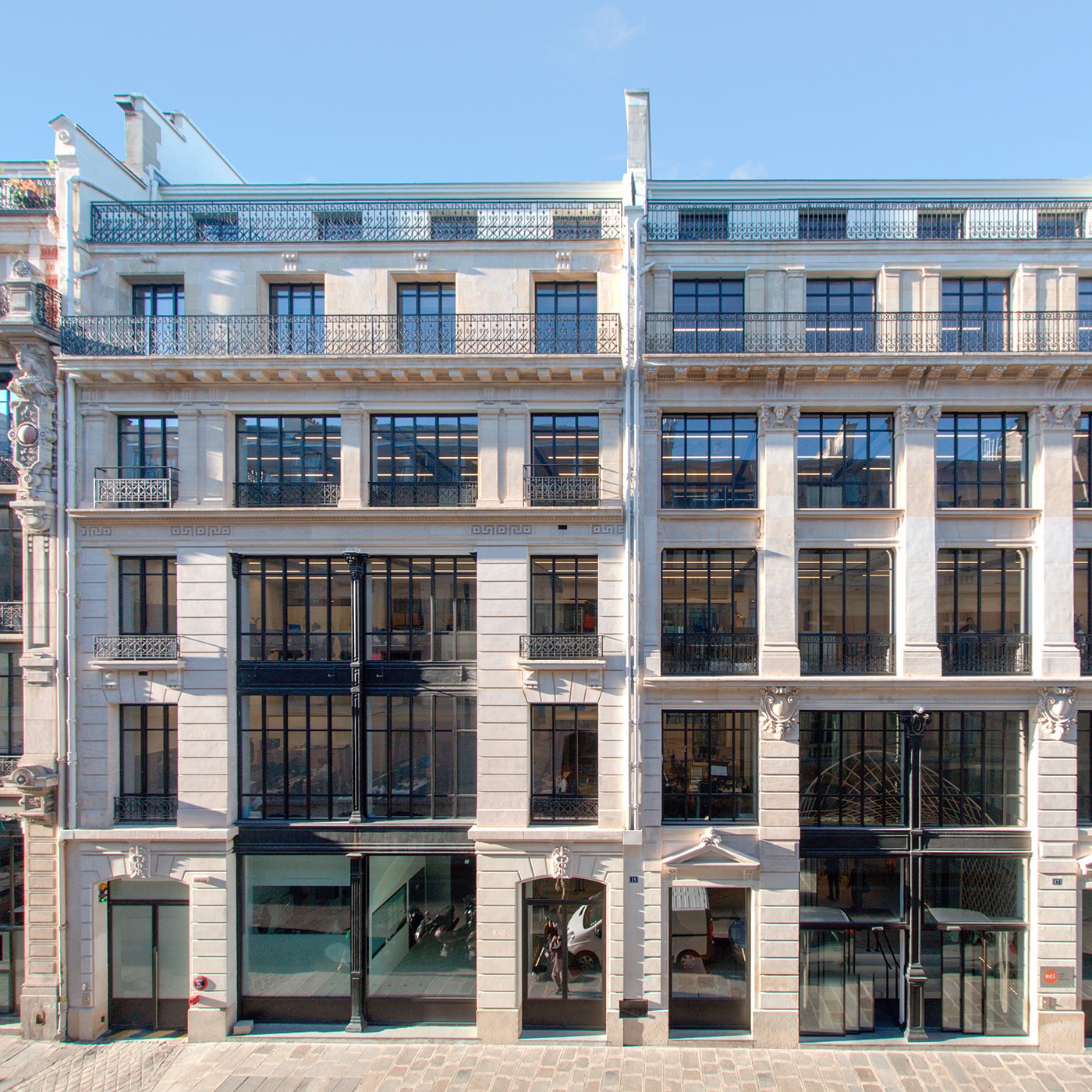 Parisian building with luxury French steel windows