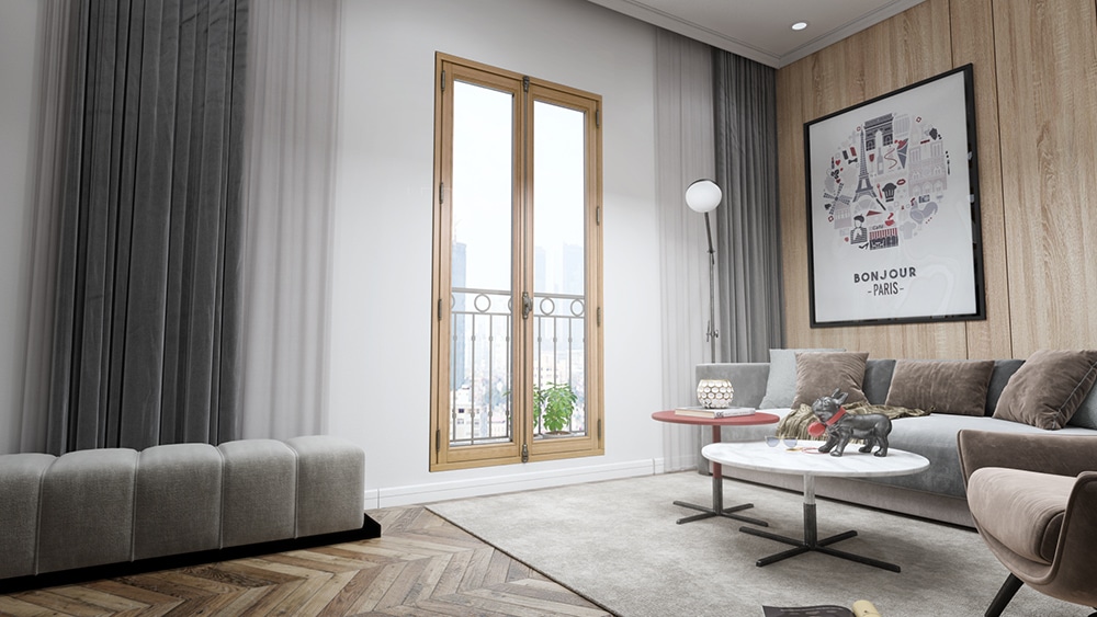 luxury french wood window