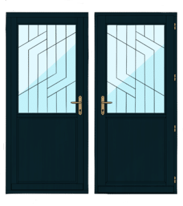 drawing of wood entry doors